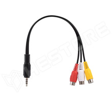 AV-JACK3.5-0.25M / Audio, video átalakító, 3,5 mm-es jack dugó - 3x RCA aljzat, fekete (SP-8433716)