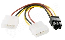 PCI-E-6Px2M / PCI-E 6 pin apa - 2 molex 4P átalakító