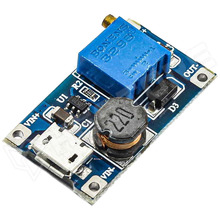 MT3608-2A-USBMICRO / DC-DC step-up modul, 2A, 3...12V DC - 4...28V DC, micro USB