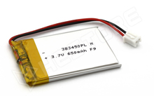 KXD 383450PL M / 650 mAh li-polymer (LiPo) ipari akkumulátor cella, csatlakozóval, védelemmel