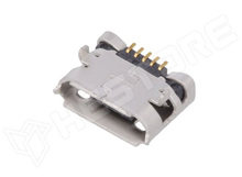 10118193-0001LF / MicroUSB B aljzat, NYÁK-ra, SMD+THT, 5-pin, vízszintes, USB2.0 (10118193-0001LF / AMPHENOL)