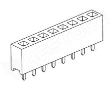 2209S-12SG / Tüskesor aljzat, 12 pin, RM2