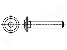 M3x10 DF HEX 2mm / Csavar, peremes, oxidált (2041987 / BOSSARD)