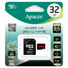 AP32GMCSH10U5-R / Adathordozó, microSDHC kártya, SD kártya átalakítóval, 32GB, Class 10, UHS-I U1 (APACER)