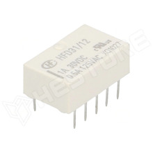 HFD31/12 / Relé, DPDT, 12V DC, 0.5A / 125V AC, 1A / 30V DC (HFD31/12 / HONGFA RELAY)