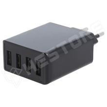 44953 / Tápegység, impulzusos, 5V DC, 6A, 30W, USB x4 (44953 / Goobay)