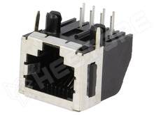 RJ45GE-AMP / RJ45 aljzat, 8p8c, Cat 3, árnyékolt, alacsony profil (5555141-1 / TE Connectivity)