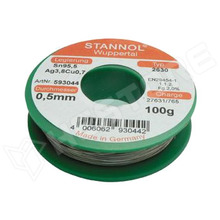 Sn95.5Ag3.8Cu0.7 0.5mm / Forrasztóón, 2630, 0.5mm, 100g (STANNOL)