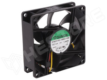 EF80251S1-1000U-G99 / Ventilátor, DC, 12V DC, 80x80x25mm, siklócsapágy, 69.29m3/h, axiális (EF80251S1-1000U-G99 / SUNON)