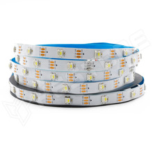 SK6812-RGBWW-30-IP20-WH / Vezérelhető LED szalag, RGB + meleg fehér, SK6812, 5V DC, 30 LED/m, IP20, fehér pcb