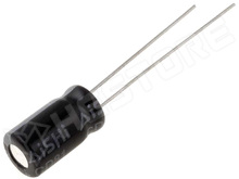 CE-10/63PHT-Y / Kondenzátor, elektrolit, 10µF, 63V DC, 2.5mm, Ø6.3 x 11mm, -40...105°C (AISHI)