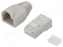 MP0021 / RJ45 dugó, 8p8c, Cat6, árnyékolt, védelemmel (LOGILINK)