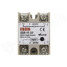 SSR-10DD / Szilárdtest relé (SSR), 1 csatornás egyenáramú, 10A, 4...32V DC, 5...60V DC, csavarható (FOTEK)