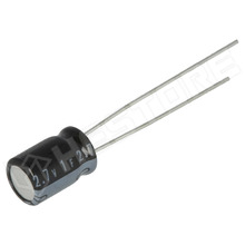 JUWT1105MCD / Kondenzátor, szuperkondenzátor, 1F, 2.7V DC, 2.5mm, Ø6.3x9mm, -25...70°C (JUWT1105MCD / NICHICON)