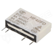 HF49FD-012-1H11 / Relé, SPST-NO, 12V DC, 5 A / 250 VAC, 5 A / 30 VDC, Pinek száma: 4 (HONGFA RELAY)