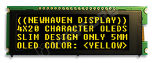 NHD-0420CW-AY3 / OLED kijelző, 72.42mmx22.82mm (NHD-0420CW-AY3 / NEWHAVEN DISPLAY)