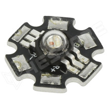 PM6B-3LFS-B / Teljesítmény LED hűtőcsillaggal, RGB, 130°, 350mA, 3W, Ø6mm, SMD (PM6B-3LFS-B / ProLight Opto)