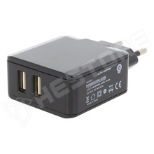 POSB05310A-2USB / Tápegység, impulzusos, 5V DC, 3A, 15W, USB x2 (POSB05310A-2USB / POS)