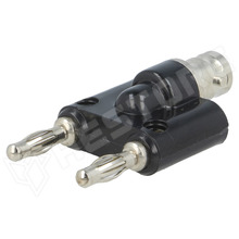 BU-00260 / Adapter, 4mm banán dugó x2 - BNC anya aljzat (BU-00260 / MUELLER ELECTRIC)