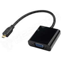 MICROHDMI-VGA-G1BK / Micro HDMI - VGA átalakító (Raspberry PI kompatibilis), fekete