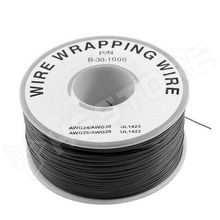 WW-BLACK / Fekete PVC borítású wrap huzal, 0.5mm AWG30, 230m