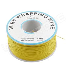 WW-YELLOW / Sárga PVC borítású wrap huzal, 0.5mm AWG30, 230m