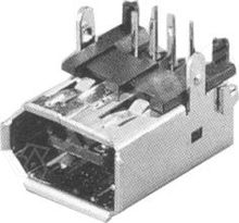 IEEE1394G (FWB6P) / Fire-Wire 6pin aljzat NYÁK-ba 90° (CONNFLY)