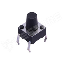 TS-1095-A9B3-D1 / TACT mikrokapcsoló, SPST, THT, 6x6mm, 8mm, fekete (Yuandi Electronics)