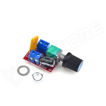 DCMOTPWM35-5A-MINI / DC motor fordulatszám szabályzó, PWM, kapcsolós potenciométer, 4.5...35V, 5A