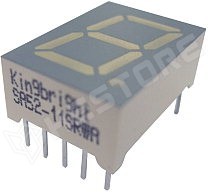 SA52-11GWA / LED kijelző, 13 mm, zöld (KINGBRIGHT ELECTRONIC)