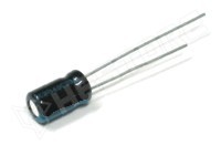 2,2 uF / 50V / Kondenzátor, elektrolit, 2.2µF, 50V, 1.5mm, Ø4 x 7mm, -40...85°C (SR PASSIVES)