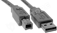 USB A/B 1m / USB kábel, 1m, szürkés-fehér, Cu ér, USB-A dugó - USB-B dugó, USB2.0 (CAB-USBAB/1.0 / BQ CABLE)